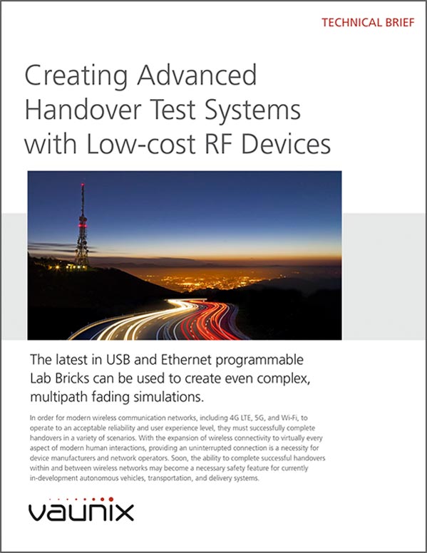 Home Pg. Tech Brief CTA:  Creating Low Cost Handover Test Systems