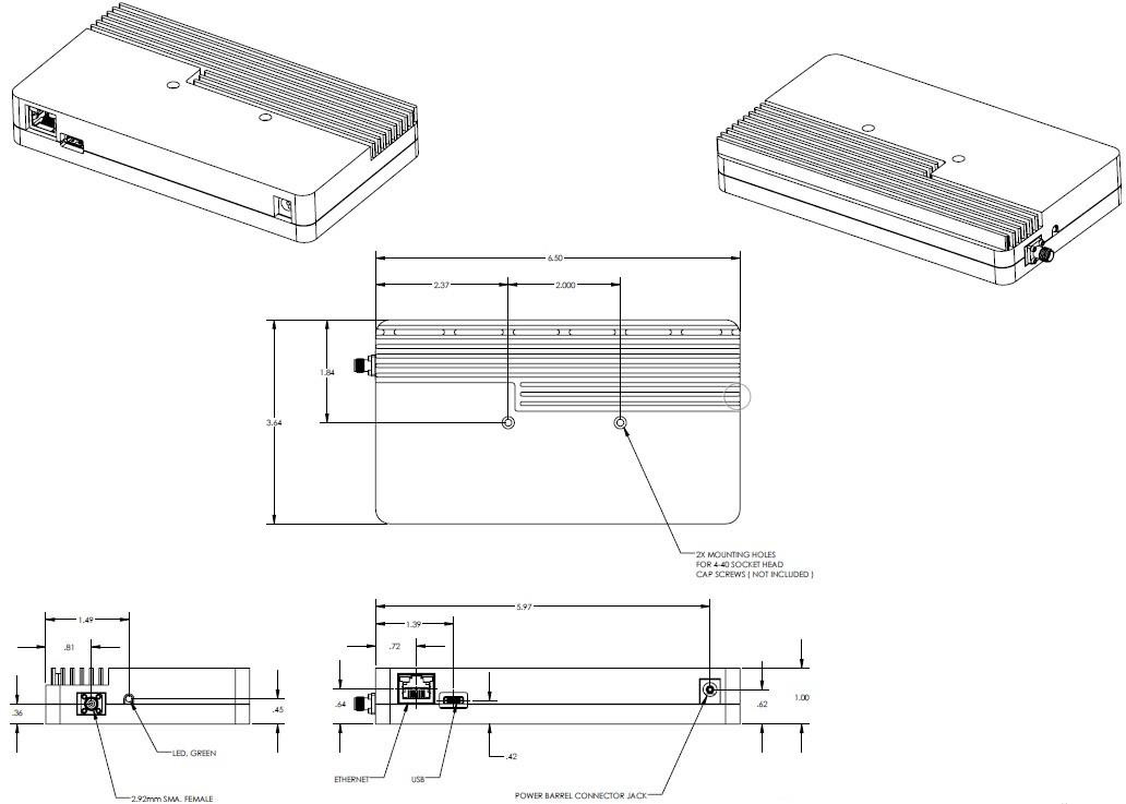 Vaunix BLX-403 Digital Signal Generator Mechanical Drawing